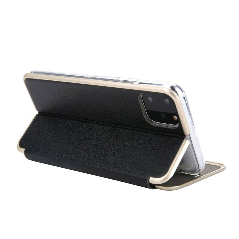 Cover iPhone 11 Pro Flip Cover Imiteret Læder Cmai2 Metalliske Kanter