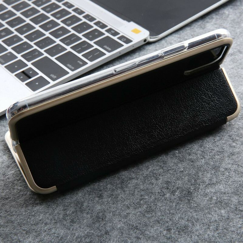 Cover iPhone 11 Pro Flip Cover Imiteret Læder Cmai2 Metalliske Kanter