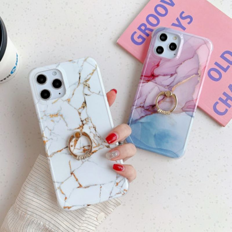 Cover iPhone 11 Pro Stil Marmor Ring-bracket