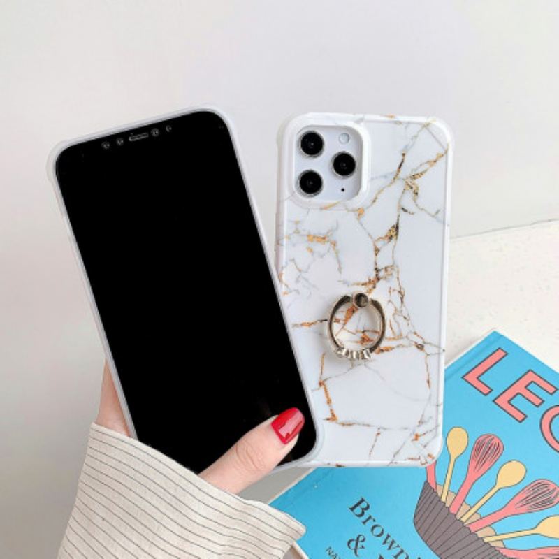 Cover iPhone 11 Pro Stil Marmor Ring-bracket