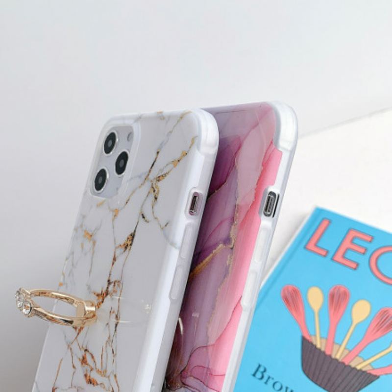 Cover iPhone 11 Pro Stil Marmor Ring-bracket