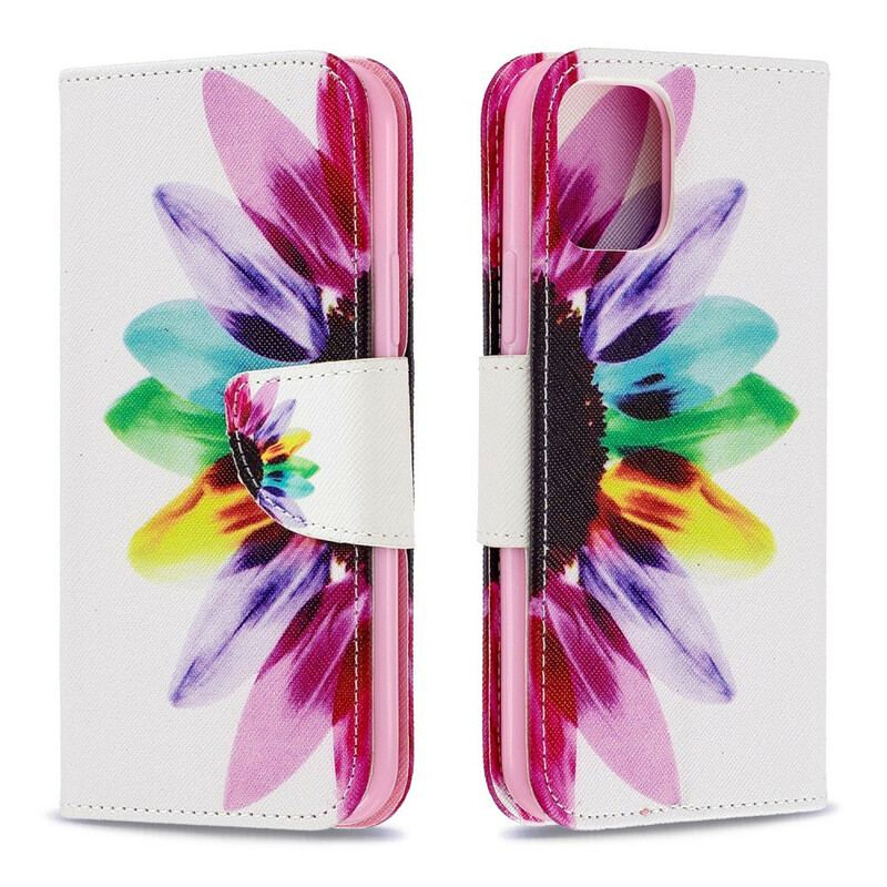 Flip Cover iPhone 11 Pro Akvarel Blomst