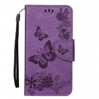 Flip Cover iPhone 11 Pro Med Snor Pragtfulde Stropsommerfugle