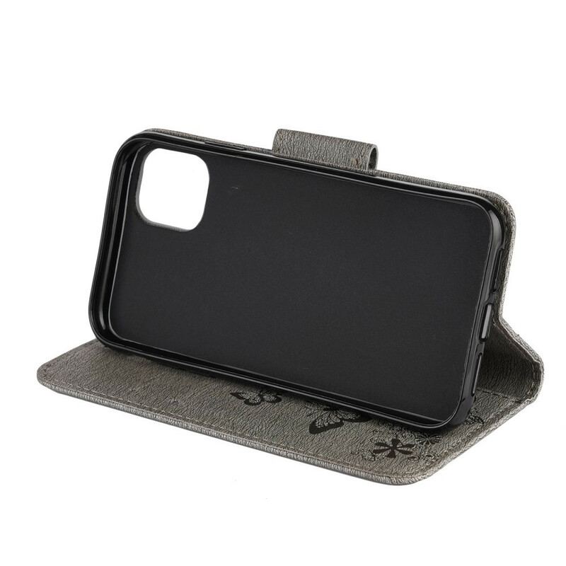 Flip Cover iPhone 11 Pro Med Snor Pragtfulde Stropsommerfugle