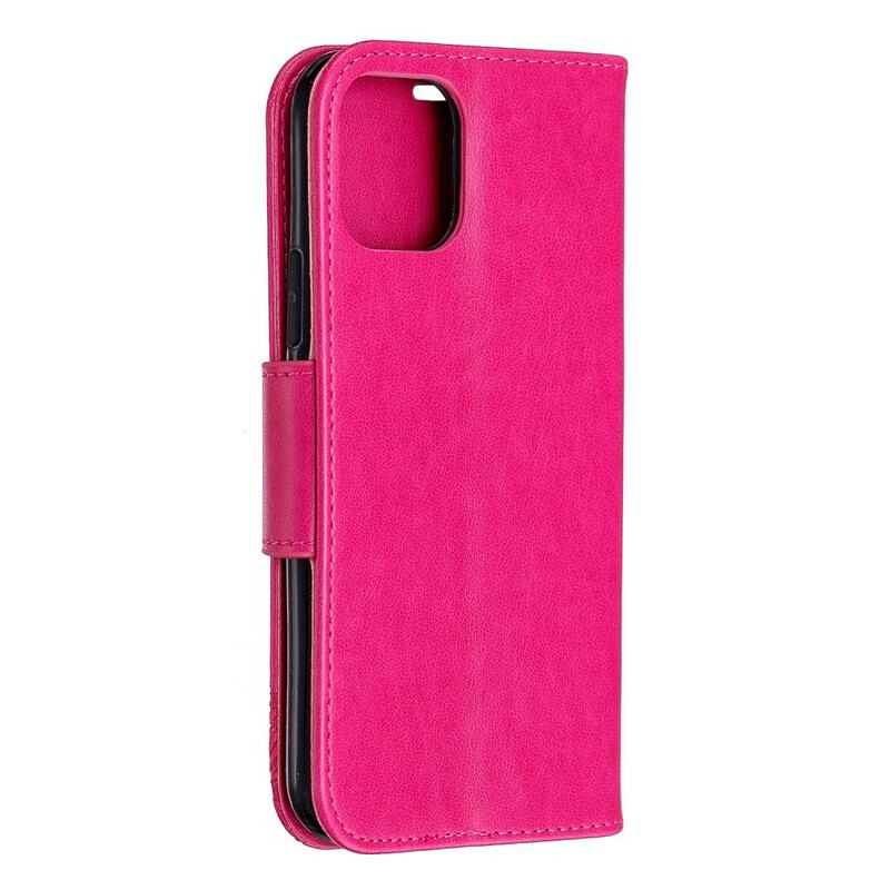 Flip Cover iPhone 11 Pro Med Snor Sommerfugle Trykt Strappy