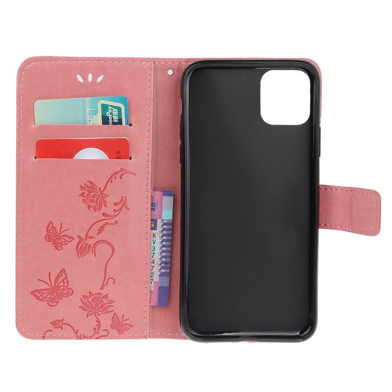 Flip Cover iPhone 11 Pro Med Snor Strappy Floral