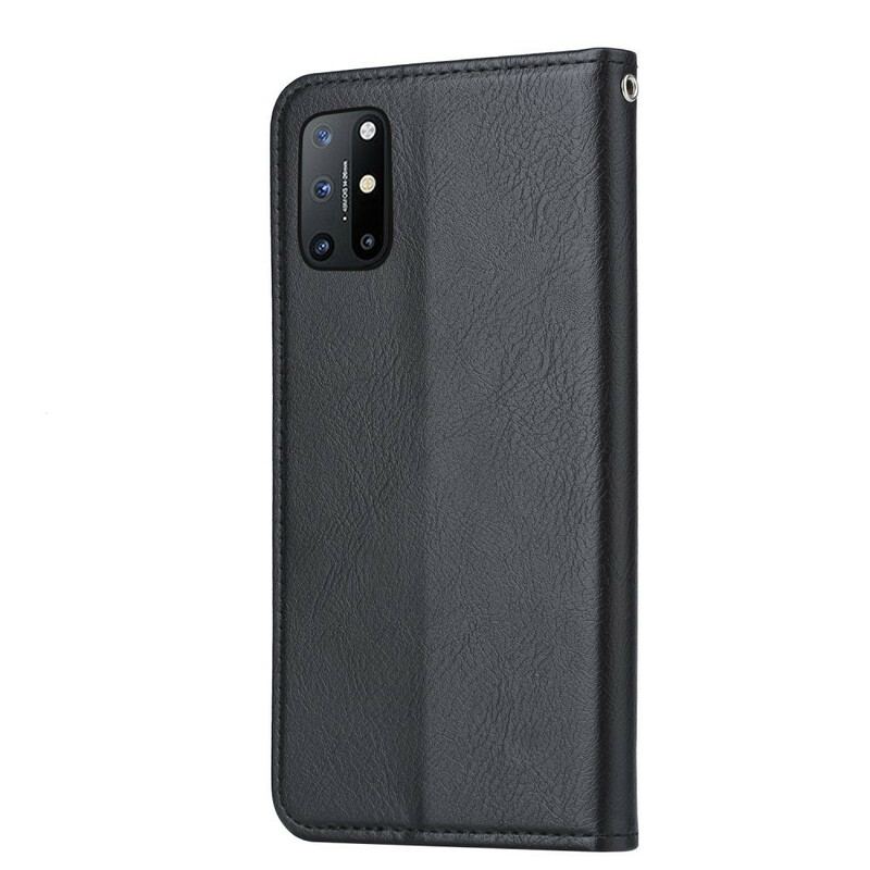 Cover OnePlus 8T Flip Cover Kortholder I Imiteret Læder