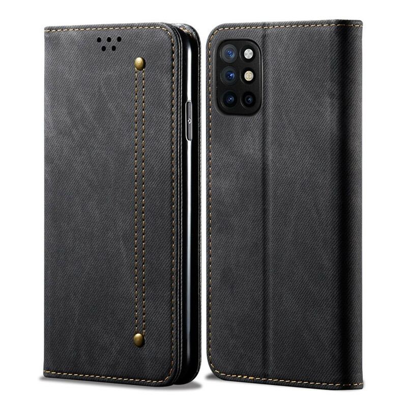 Cover OnePlus 8T Flip Cover Tekstur På Jeans I Imiteret Læder