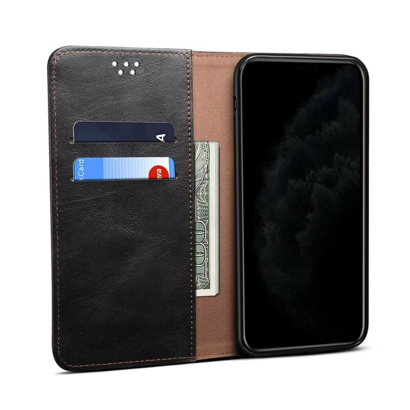 Cover OnePlus 8T Flip Cover Voksbehandlet Kunstlæder