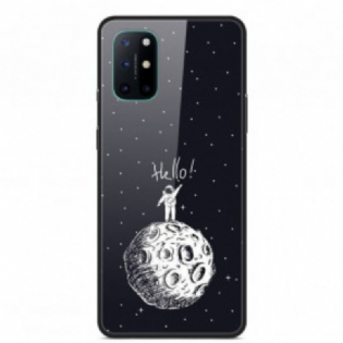 Cover OnePlus 8T Hej Moon Hærdet Glas