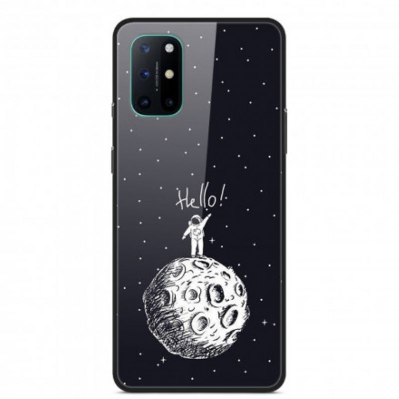 Cover OnePlus 8T Hej Moon Hærdet Glas