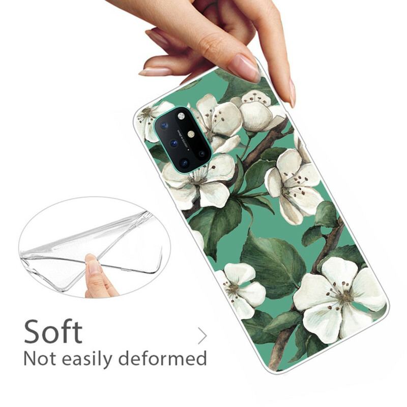 Cover OnePlus 8T Malede Hvide Blomster