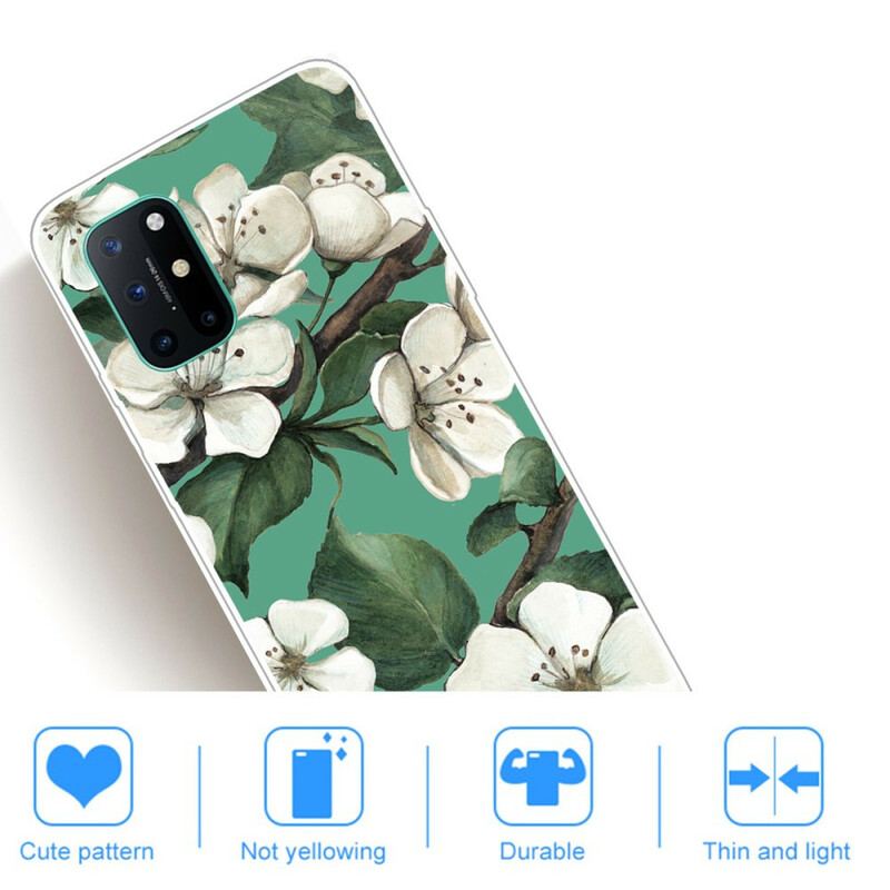 Cover OnePlus 8T Malede Hvide Blomster