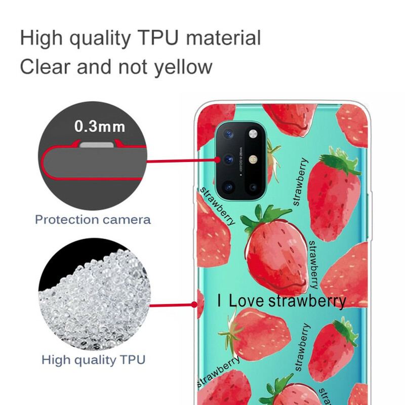 Cover OnePlus 8T Strawberry / Jeg Elsker Jordbær