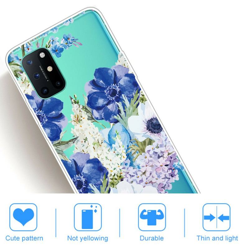 Mobilcover OnePlus 8T Sømløs Akvarel Blå Blomster