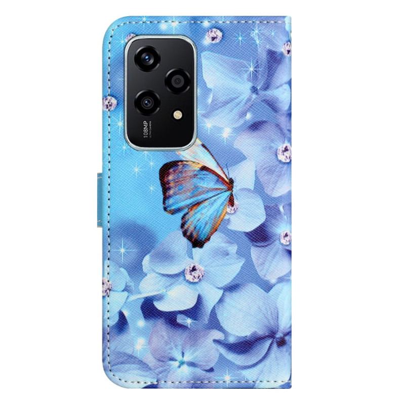 Flip Cover Honor 200 Lite Diamantsommerfugle Med Rem