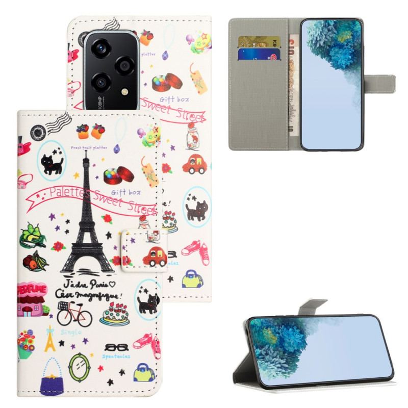 Læder Cover Honor 200 Lite Telefon Etui Jeg Elsker Paris