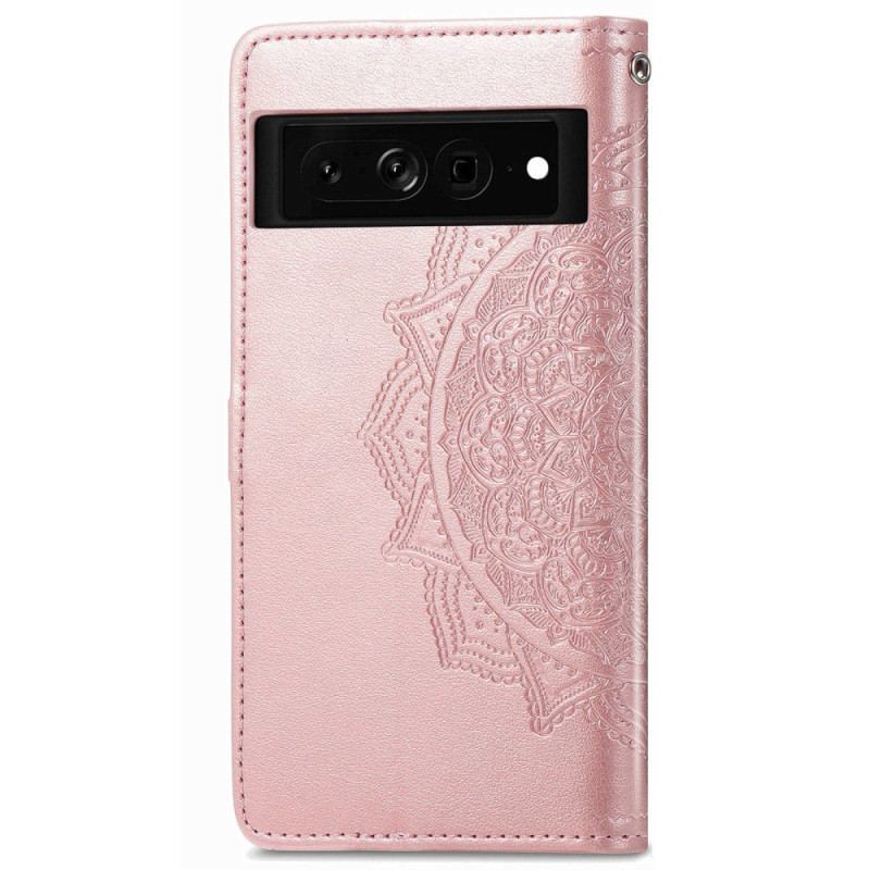 Flip Cover Google Pixel 7 Pro Med Snor Strappy Retro Mandala