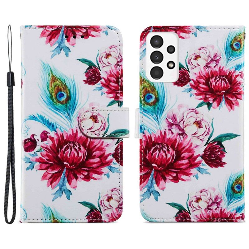 Flip Cover Samsung Galaxy A13 Intense Blomster