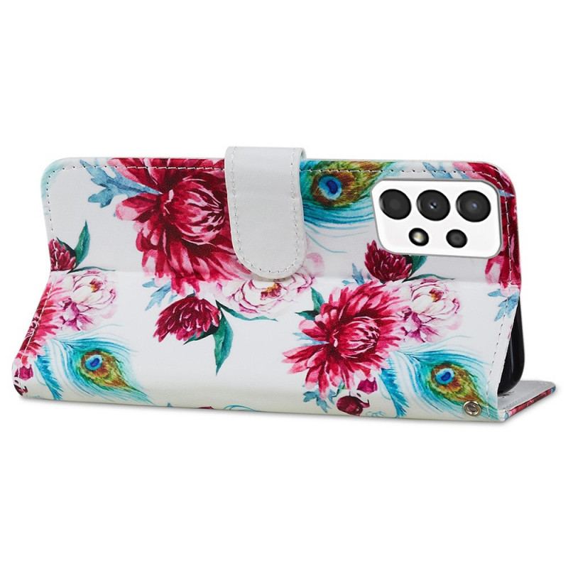 Flip Cover Samsung Galaxy A13 Intense Blomster