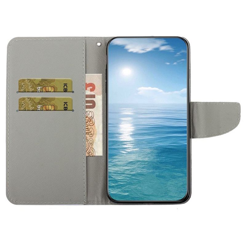 Flip Cover Samsung Galaxy A13 Patchwork Med Lanyard