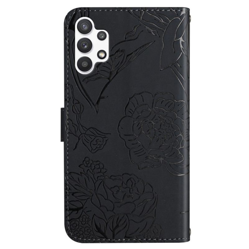 Flip Cover Samsung Galaxy A13 Sommerfugl Med Snor