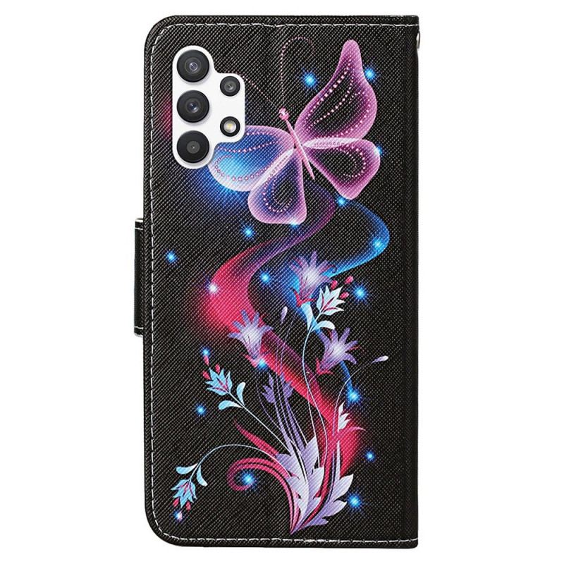 Flip Cover Samsung Galaxy A13 Sommerfugle Og Snor