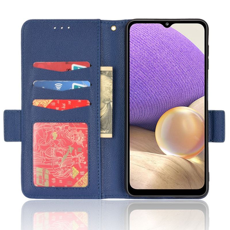 Flip Cover Samsung Galaxy A13 Traditionelt Litchi Imiteret Læder