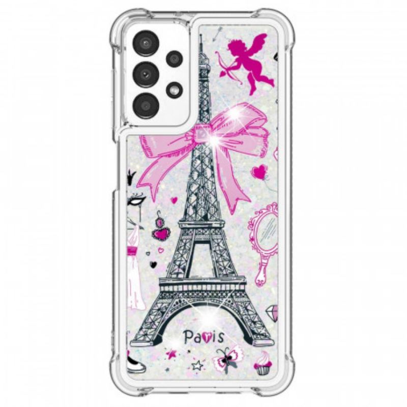 Mobilcover Samsung Galaxy A13 Eiffeltårnets Pailletter