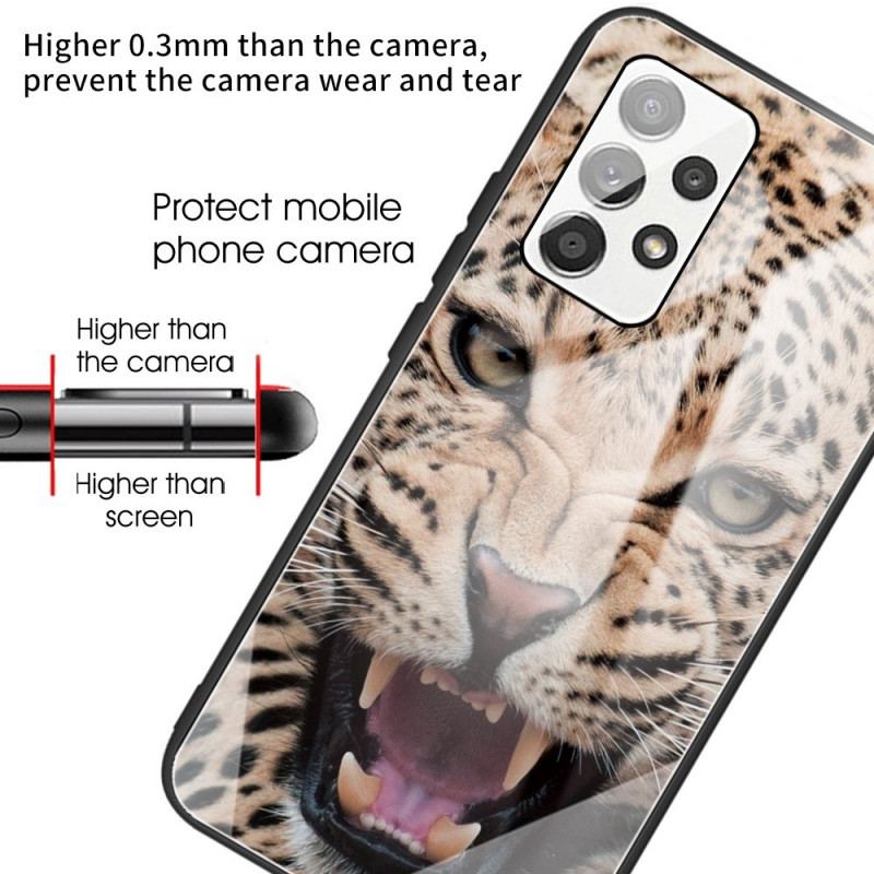 Mobilcover Samsung Galaxy A13 Leopard Hærdet Glas