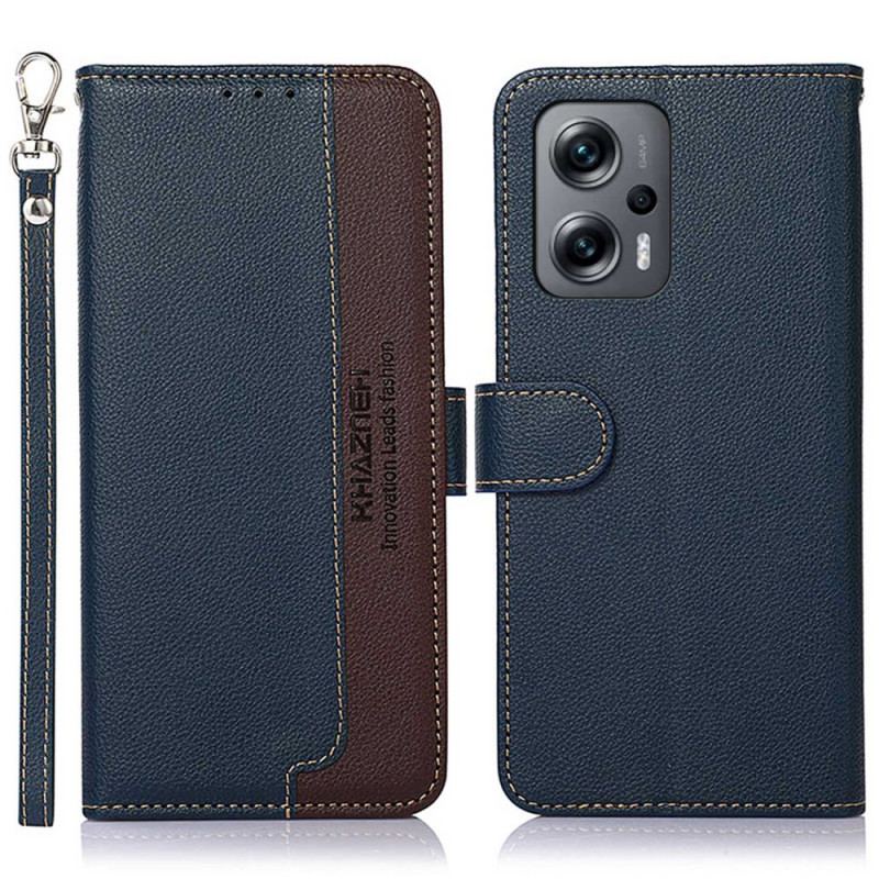 Flip Cover Poco X4 GT Lychee Style Rfid Khazneh