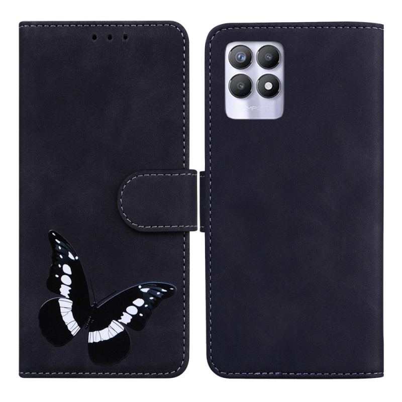 Flip Cover Realme 8i Skin-touch Butterfly
