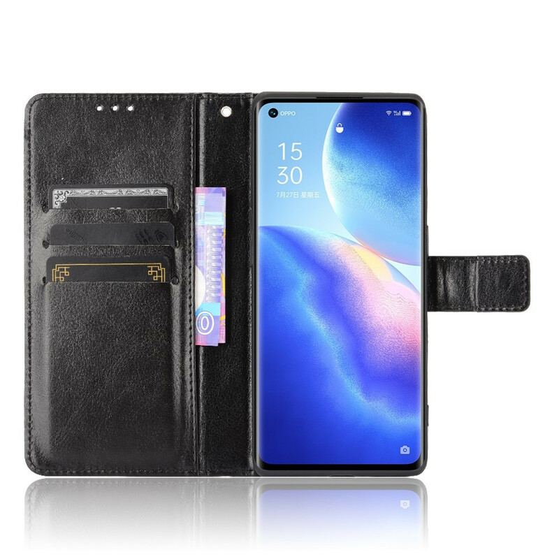 Flip Cover Oppo Find X3 Neo Prangende Kunstlæder