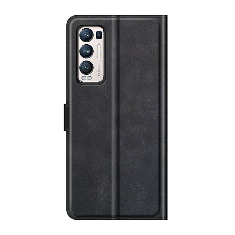 Flip Cover Oppo Find X3 Neo Slank Ekstrem Lædereffekt