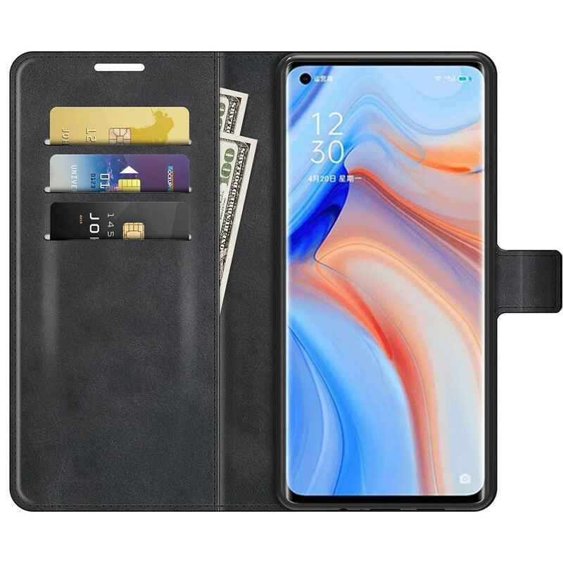 Flip Cover Oppo Find X3 Neo Slank Ekstrem Lædereffekt