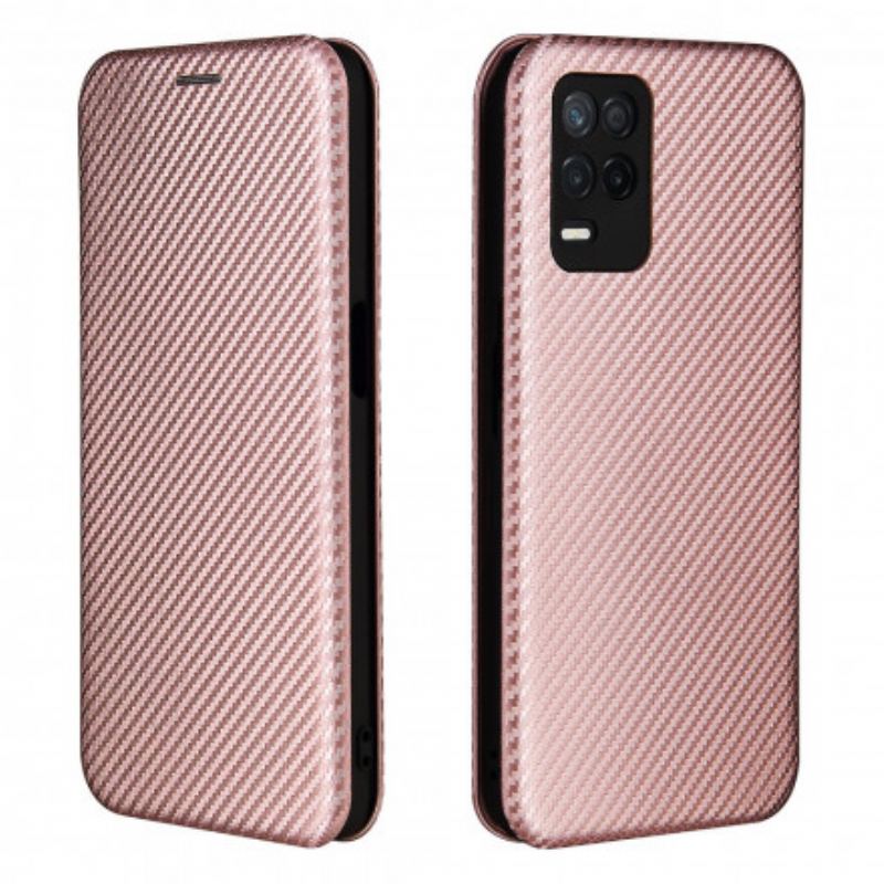 Cover Realme 8 5G Flip Cover Farvet Carbon Silikone