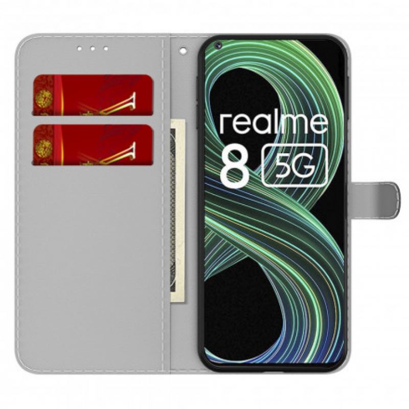 Flip Cover Realme 8 5G Abstrakt Mønster