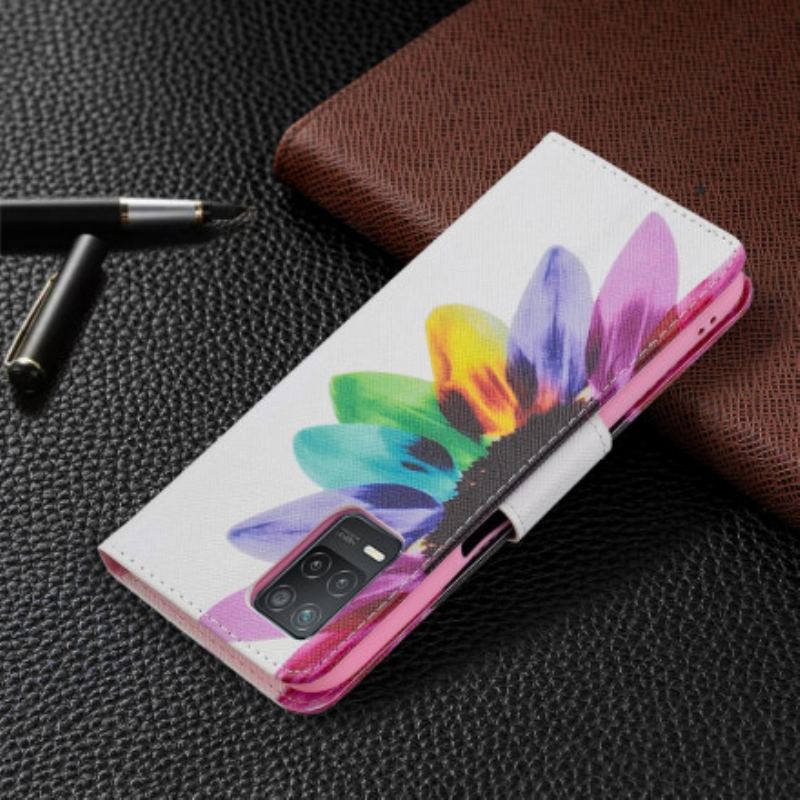 Flip Cover Realme 8 5G Akvarel Blomst