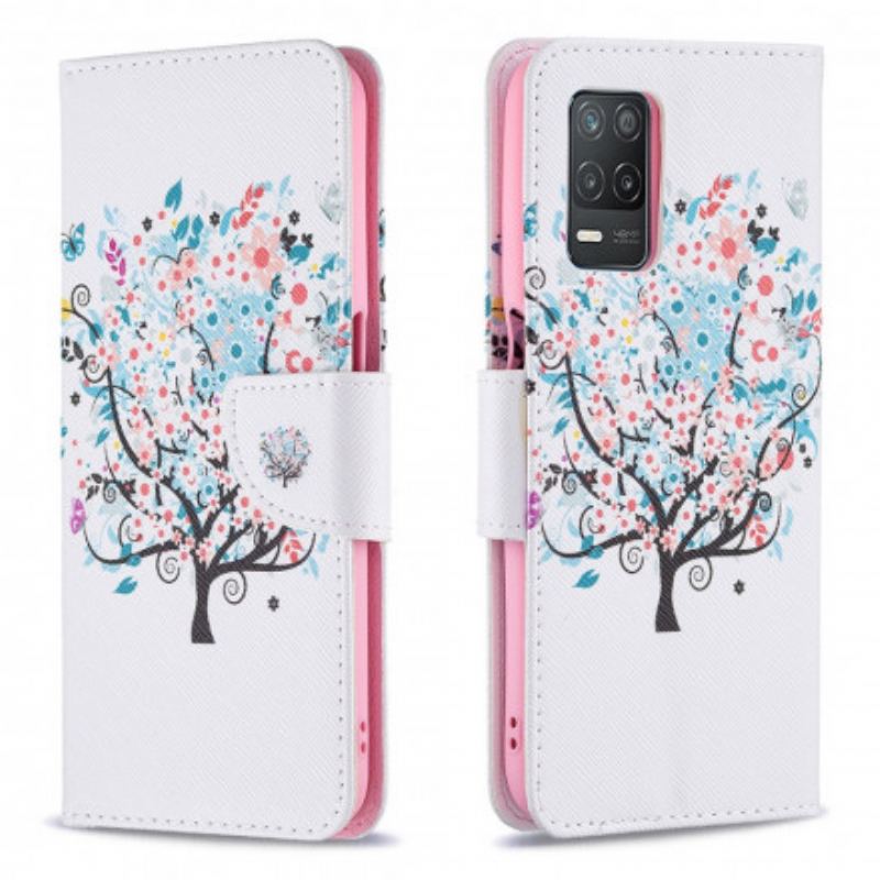 Flip Cover Realme 8 5G Blomstret Træ