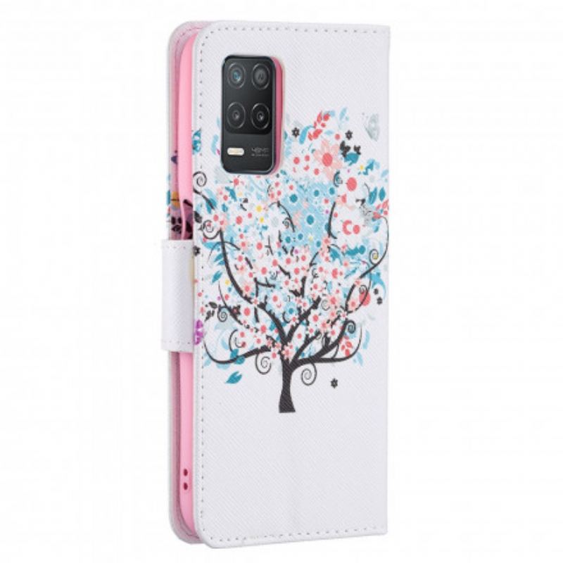 Flip Cover Realme 8 5G Blomstret Træ