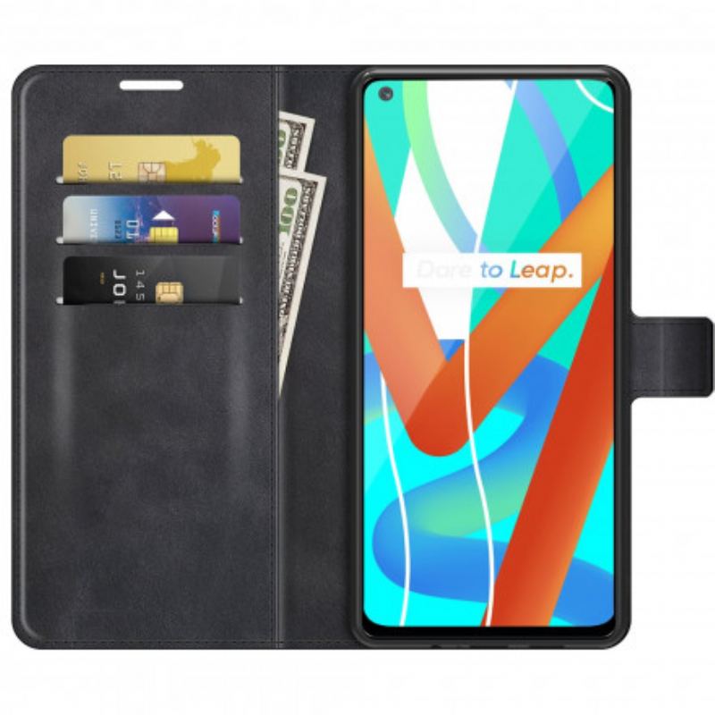 Flip Cover Realme 8 5G Slank Imiteret Læder