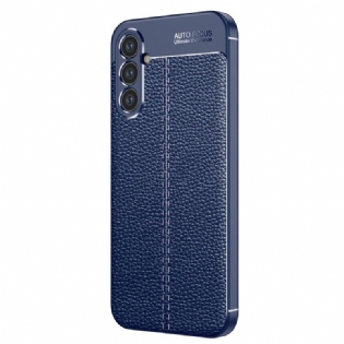 Cover Samsung Galaxy A34 5G Dobbelt Linje Litchi Læder Effekt