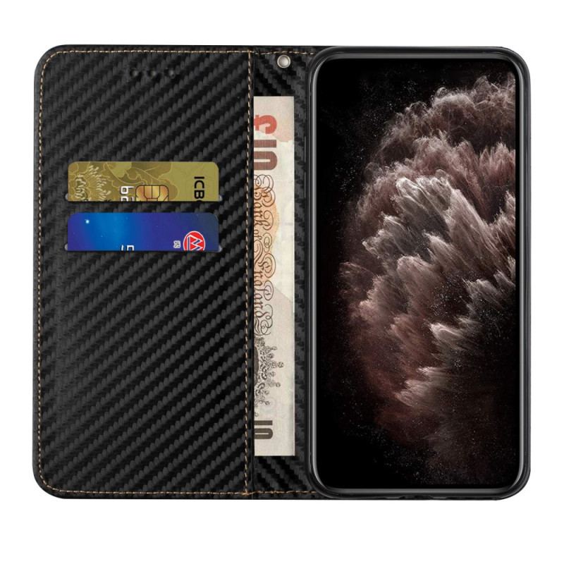 Cover Samsung Galaxy A34 5G Med Snor Flip Cover Strappy Carbon Fiber Style