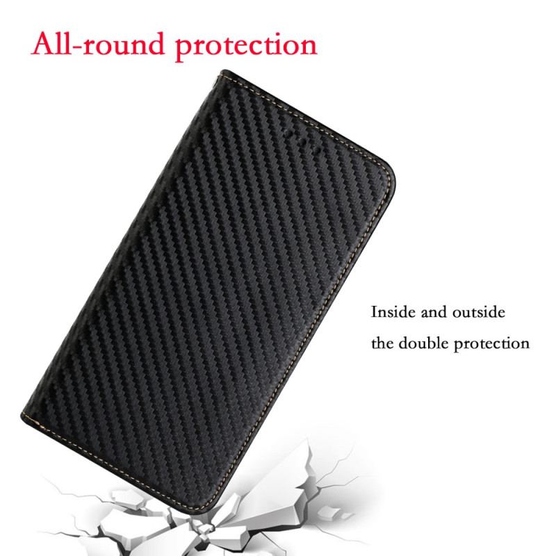 Cover Samsung Galaxy A34 5G Med Snor Flip Cover Strappy Carbon Fiber Style