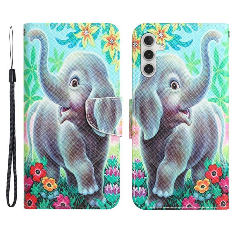 Flip Cover Samsung Galaxy A34 5G Med Snor Glad Elefant I Thong