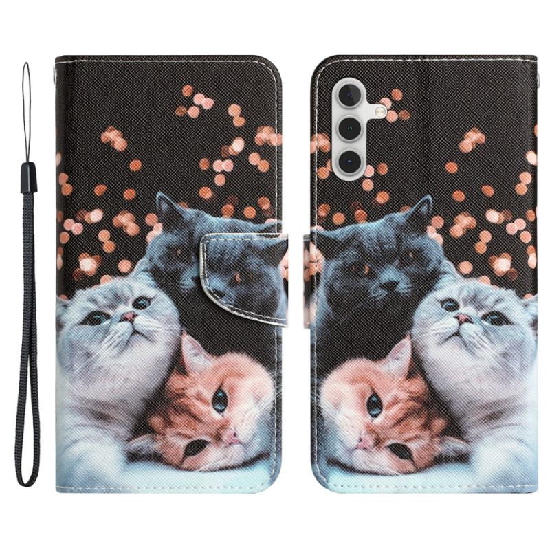 Flip Cover Samsung Galaxy A34 5G Med Snor Kun Thong Cats