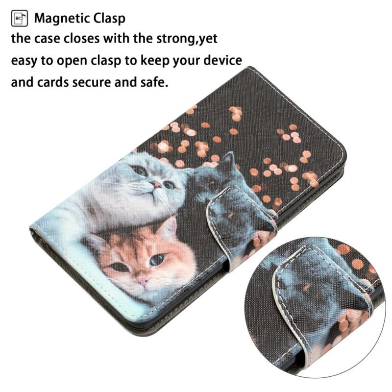 Flip Cover Samsung Galaxy A34 5G Med Snor Kun Thong Cats