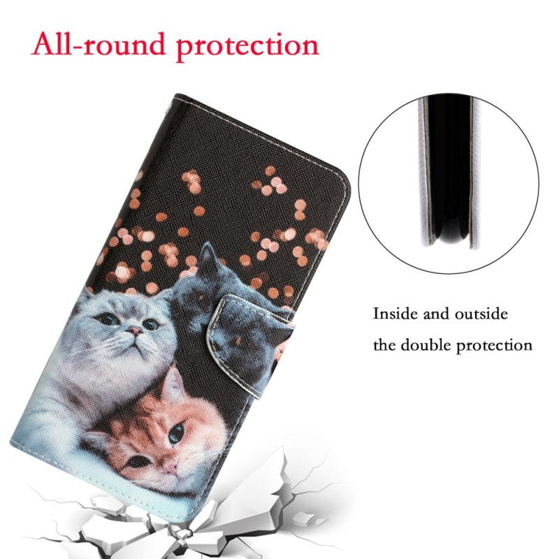 Flip Cover Samsung Galaxy A34 5G Med Snor Kun Thong Cats