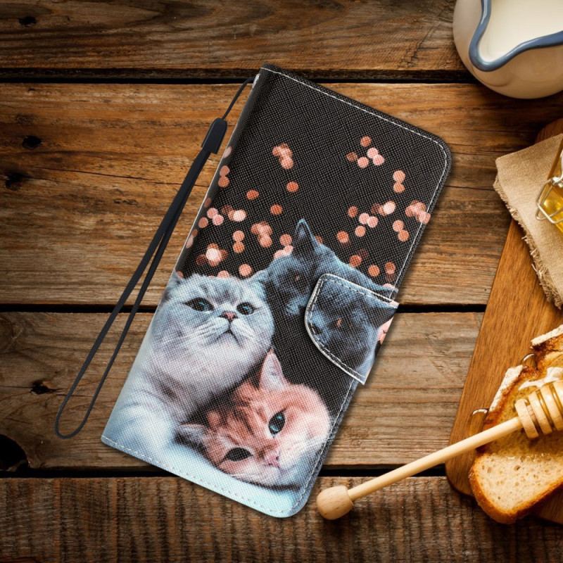 Flip Cover Samsung Galaxy A34 5G Med Snor Kun Thong Cats