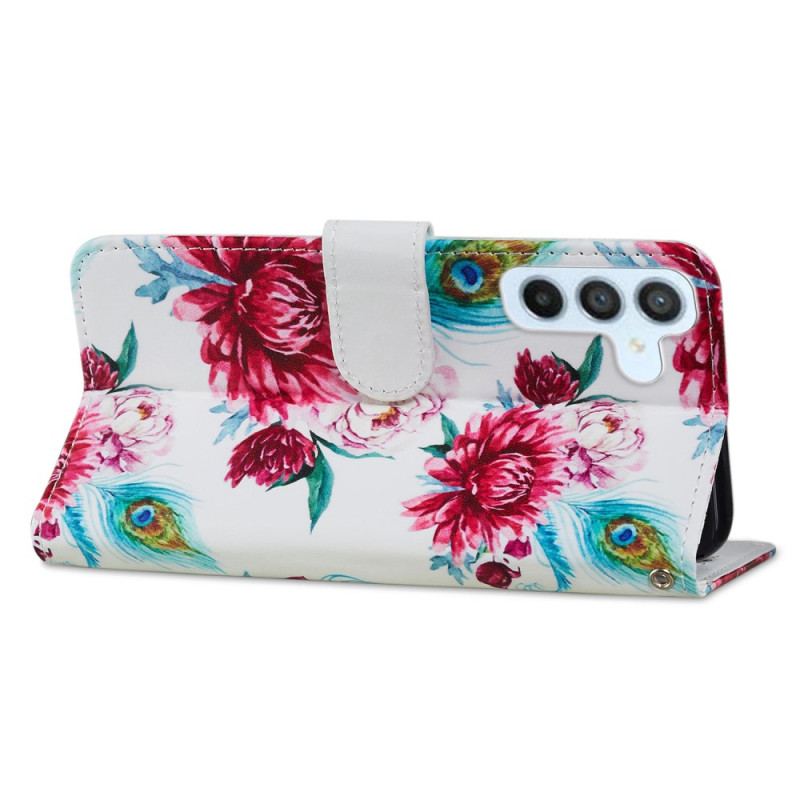 Flip Cover Samsung Galaxy A34 5G Med Snor Strappy Floral Fantasy